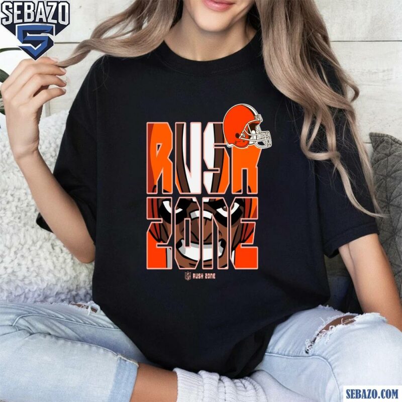 Nfl Rush Zone Cartoon Cleveland Browns Football Logo Shirt t-shirt