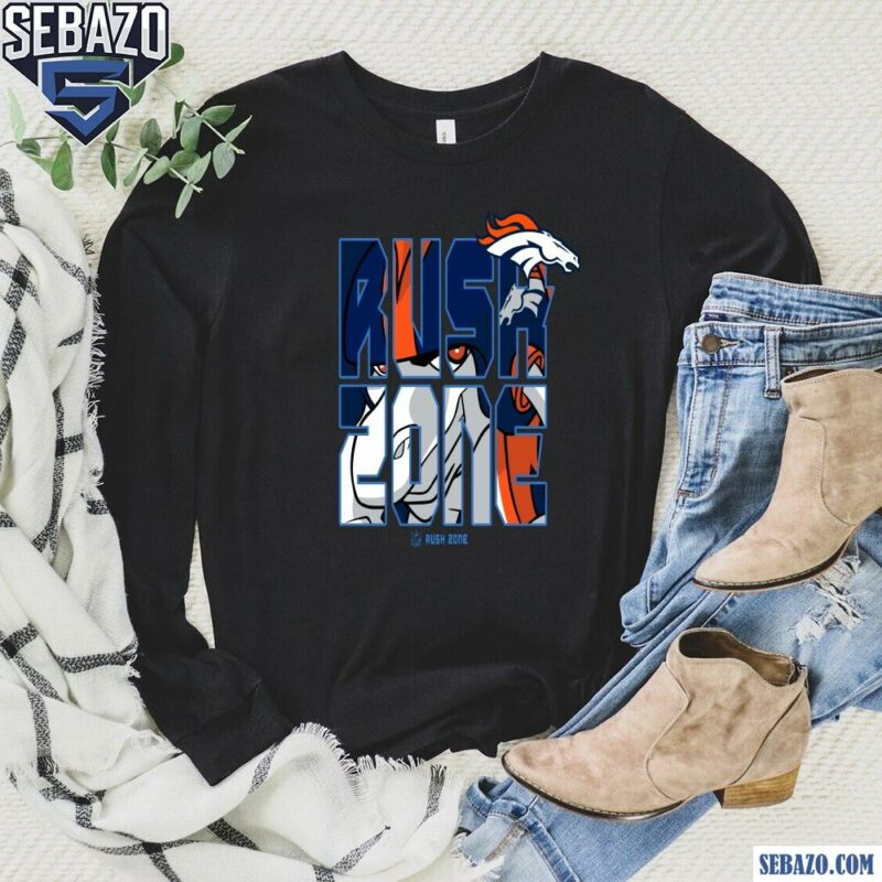 Nfl Rush Zone Cartoon Denver Broncos Football Logo Shirt long sleeved