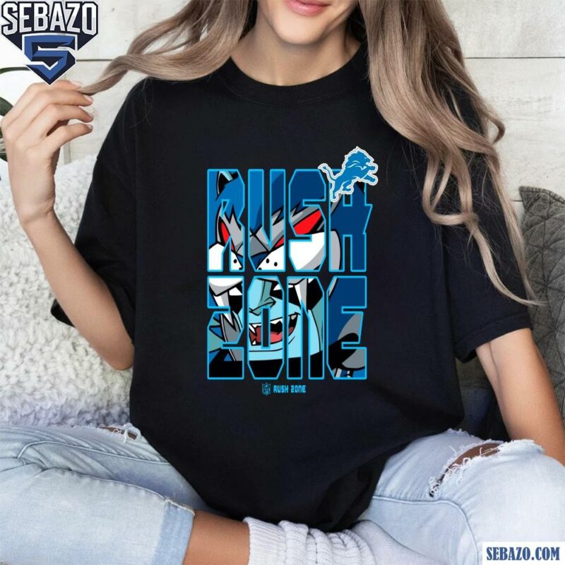 Nfl Rush Zone Cartoon Detroit Lions Football Logo Shirt t-shirt