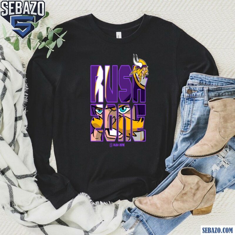 Nfl Rush Zone Cartoon Minnesota Vikings Football Logo Shirt long sleeved