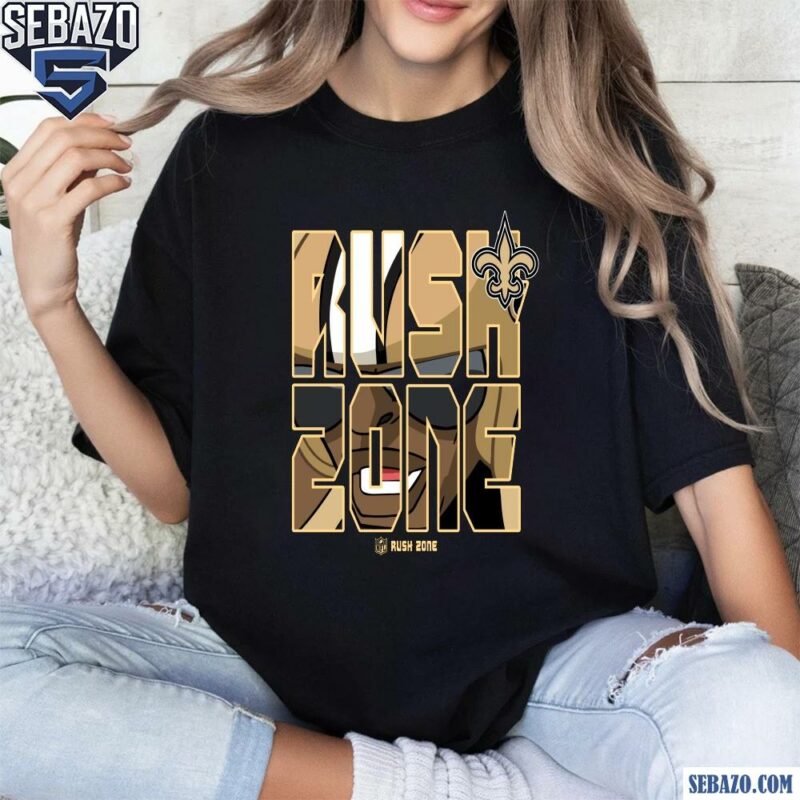 Nfl Rush Zone Cartoon New Orleans Saints Football Logo Shirt t-shirt