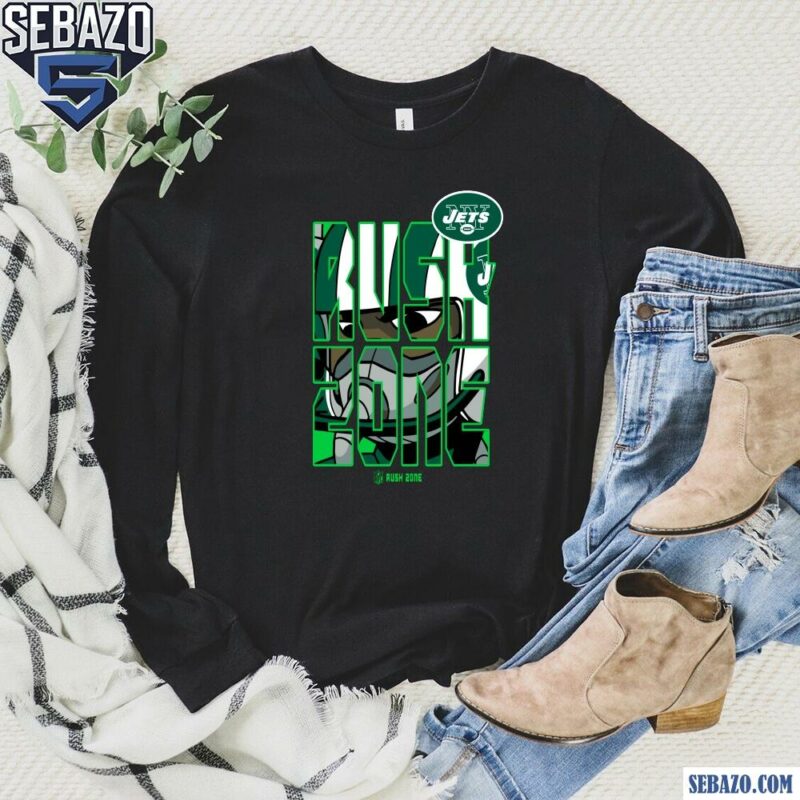 Nfl Rush Zone Cartoon New York Jets Football Logo Shirt long sleeved