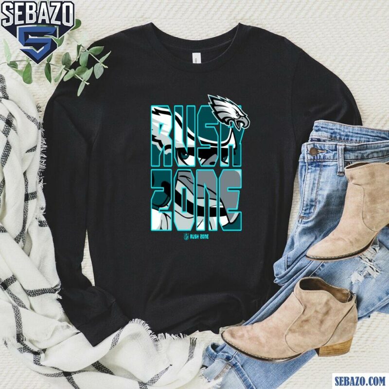 Nfl Rush Zone Cartoon Philadelphia Eagles Football Logo Shirt long sleeved