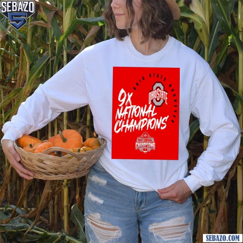 Ohio State Buckeyes Football 9x National Champions Logo Shirt long sleeved