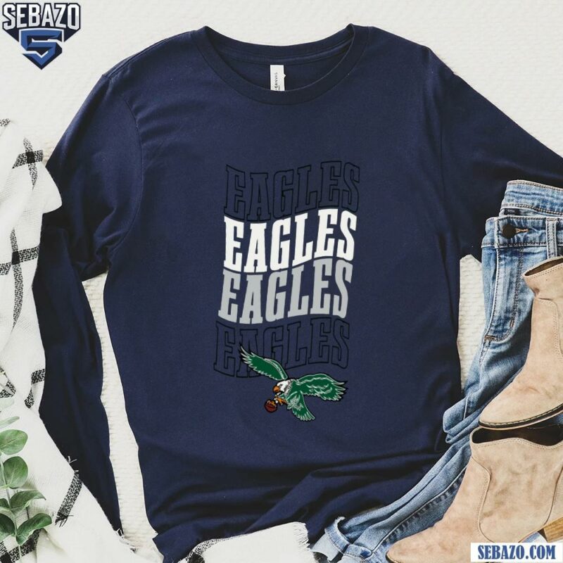 Retro Eagles Echo Philadelphia Football Logo Shirt long sleeved