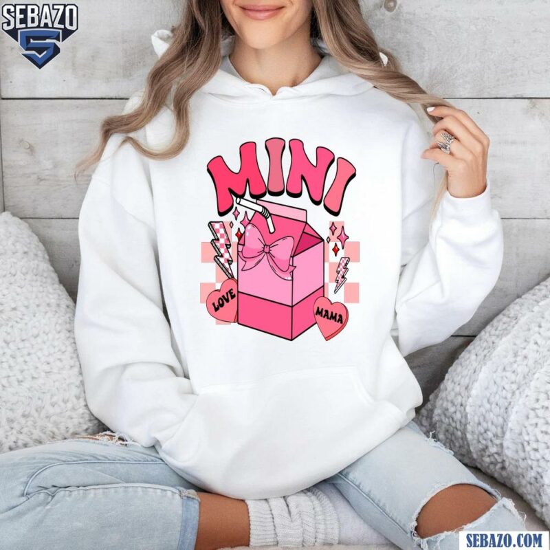 Retro Mini Milk Pink Candy Heart Love Mama Checkered Shirt hoodie