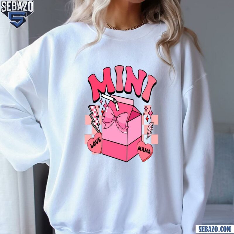 Retro Mini Milk Pink Candy Heart Love Mama Checkered Shirt sweatshirt