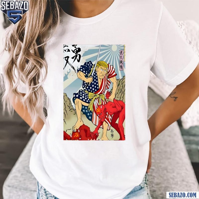 Samurai Donald Trump Communist Devil Japanese Painting Shirt t-shirt