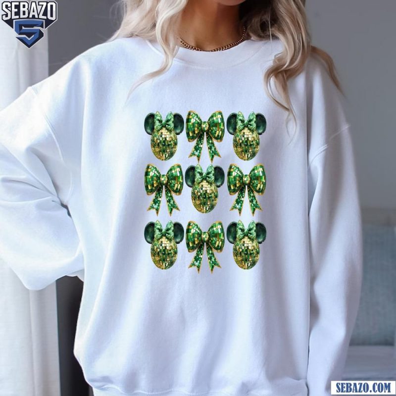 St Patricks Day Disco Ball Coquette Shamrock Irish Shirt sweatshirt