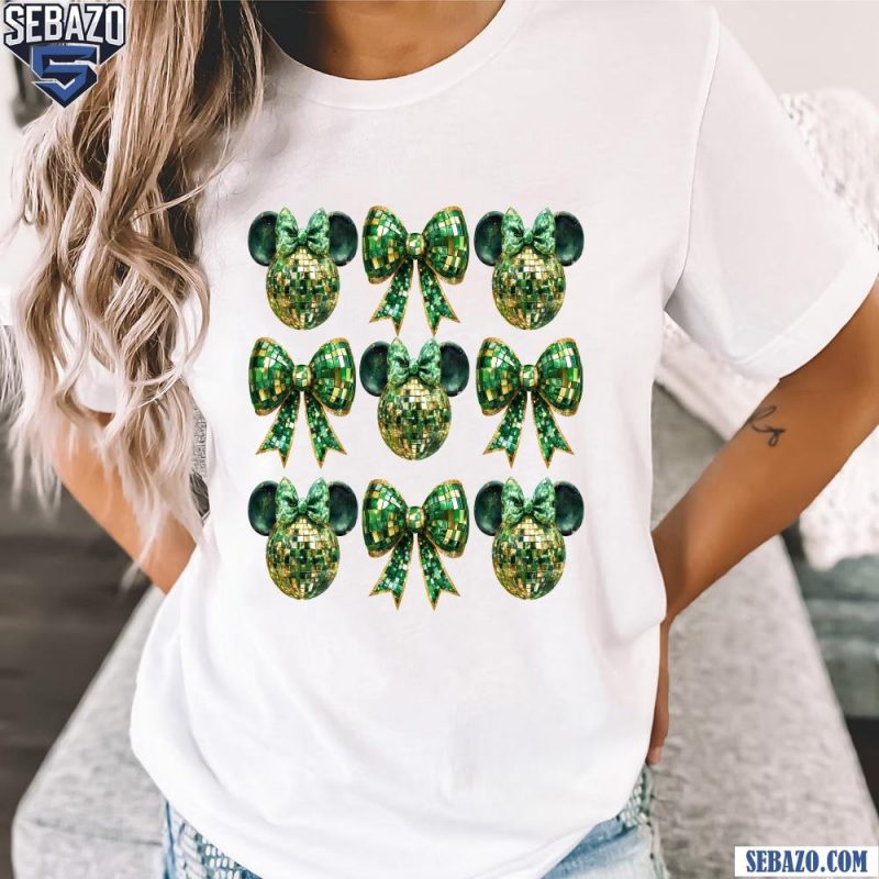 St Patricks Day Disco Ball Coquette Shamrock Irish Shirt t-shirt