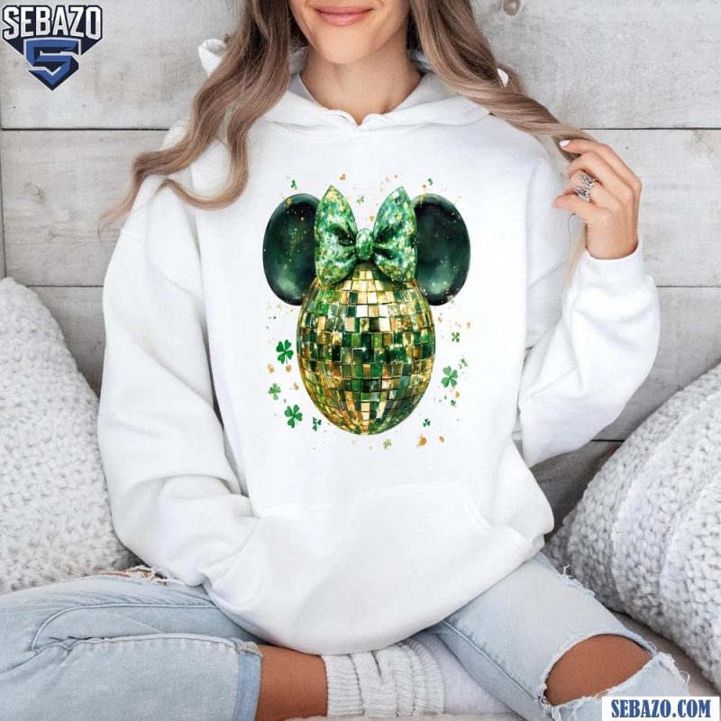 St Patricks Day Minnie Mouse Disco Ball Lucky Vibes Shirt hoodie