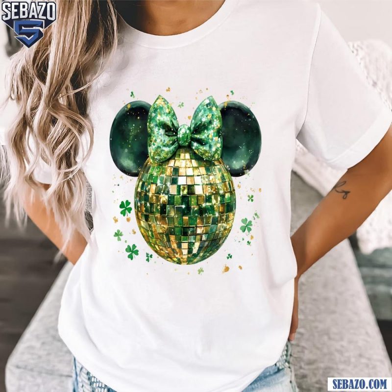 St Patricks Day Minnie Mouse Disco Ball Lucky Vibes Shirt t-shirt