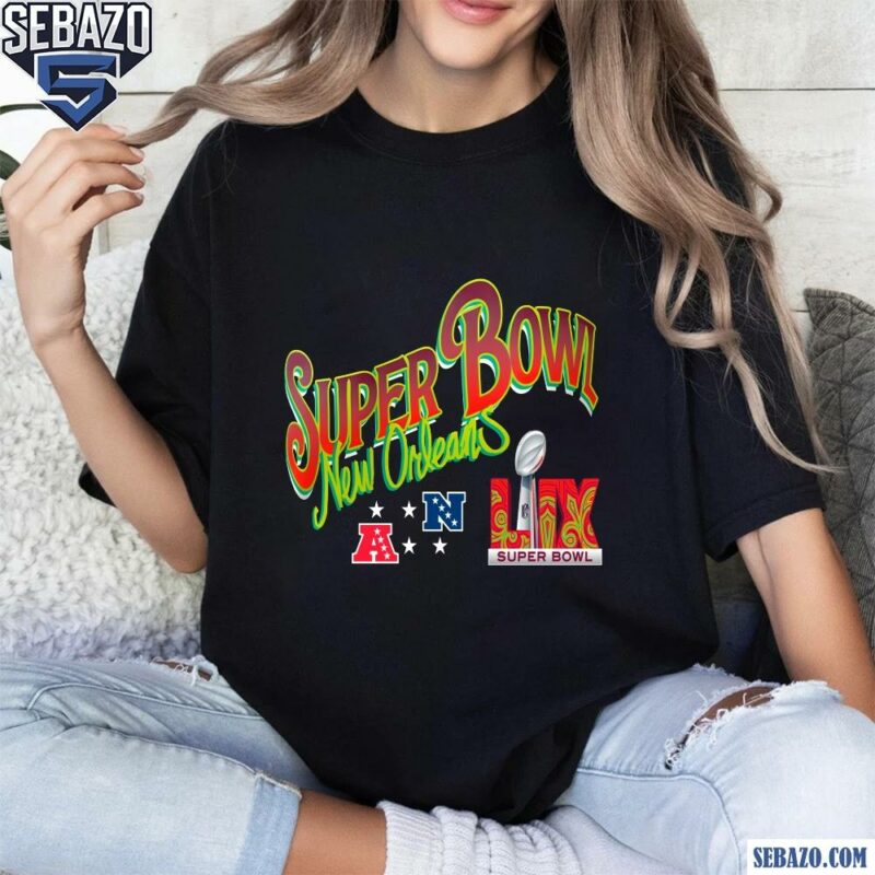 Super Bowl New Orleans Trophy Logo Nfc Vs Afc Football Shirt t-shirt