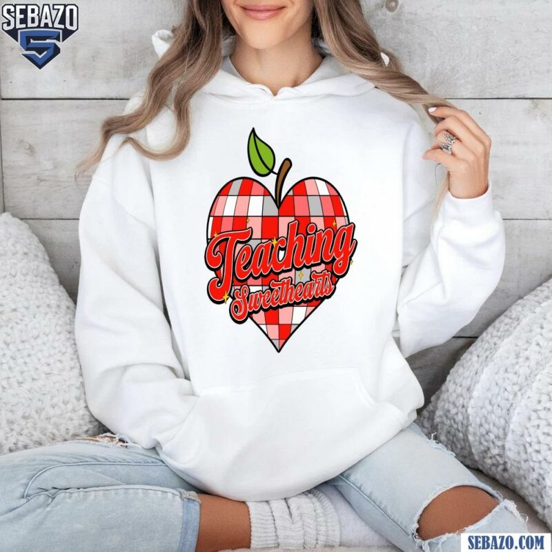 Teaching Sweethearts Valentine Heart Apple Checkered Shirt hoodie