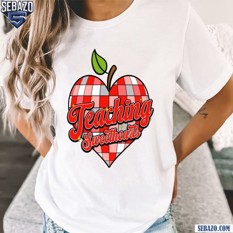 Teaching Sweethearts Valentine Heart Apple Checkered Shirt t-shirt