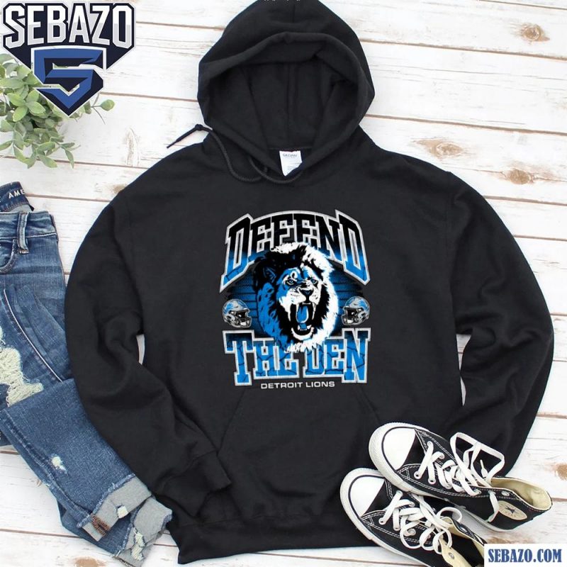 Vintage Defend The Den Detroit Lions Mascot Shirt hoodie