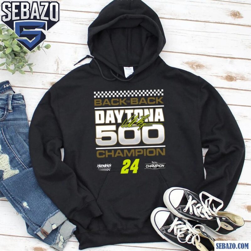 2025 Daytona 500 William Byron Signature Back To Back Champions Shirt hoodie