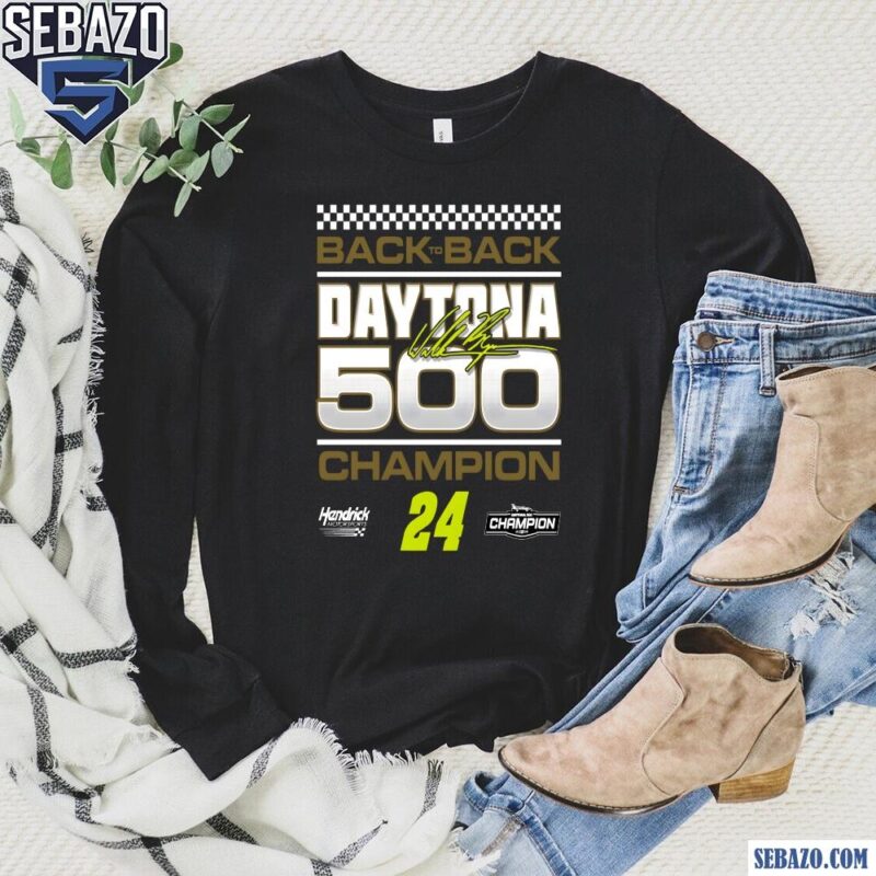 2025 Daytona 500 William Byron Signature Back To Back Champions Shirt long sleeved