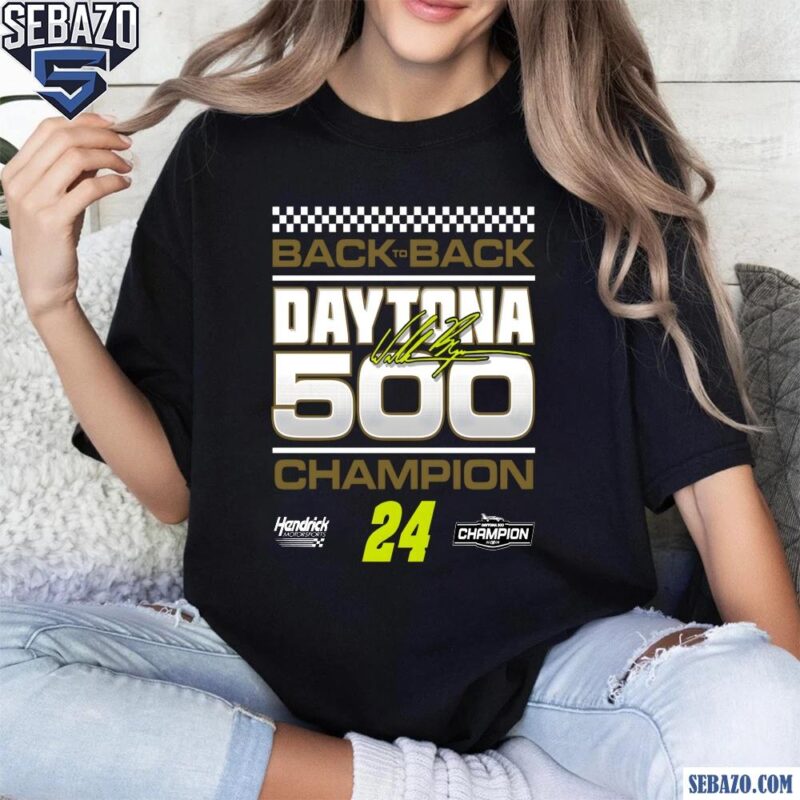 2025 Daytona 500 William Byron Signature Back To Back Champions Shirt t-shirt