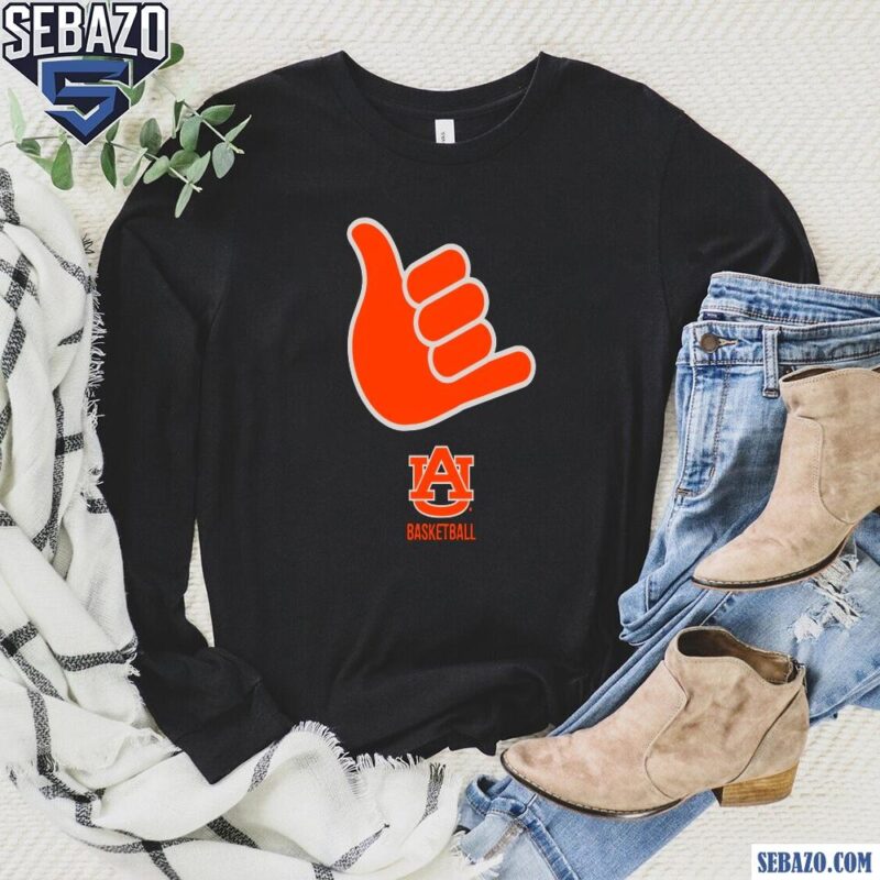 Call God Hand Sign Auburn Tigers Basketball Shirt long sleeved