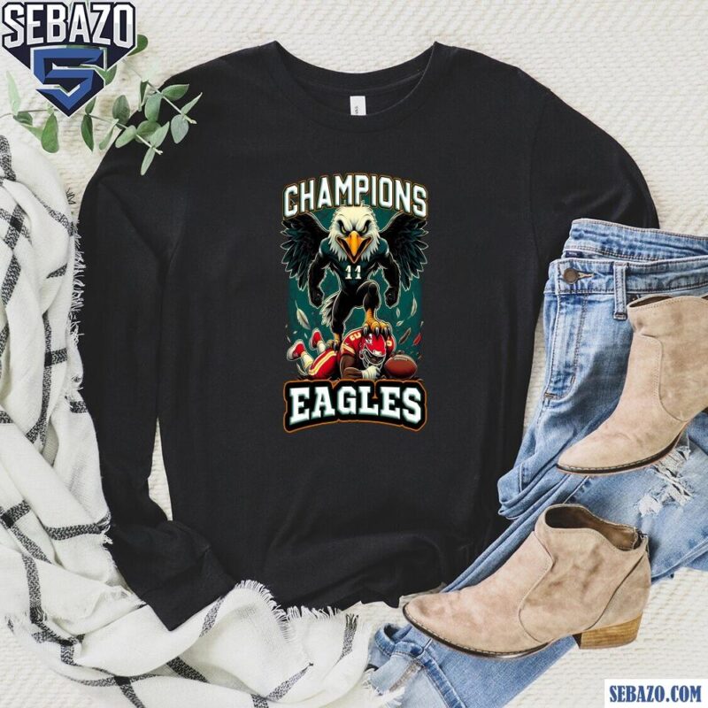 Champions Philadelphia Eagles Super Bowl LIX Mascot Shirt long sleeved