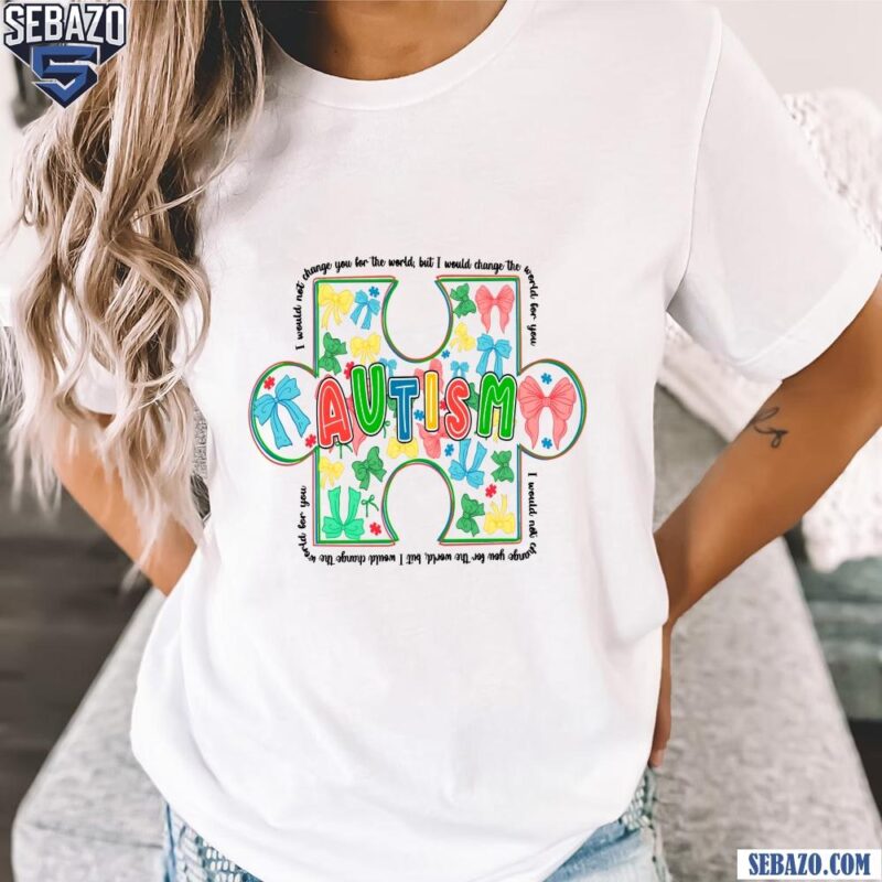 Colorful Coquette Bow Puzzle Autism Quote Shirt t-shirt