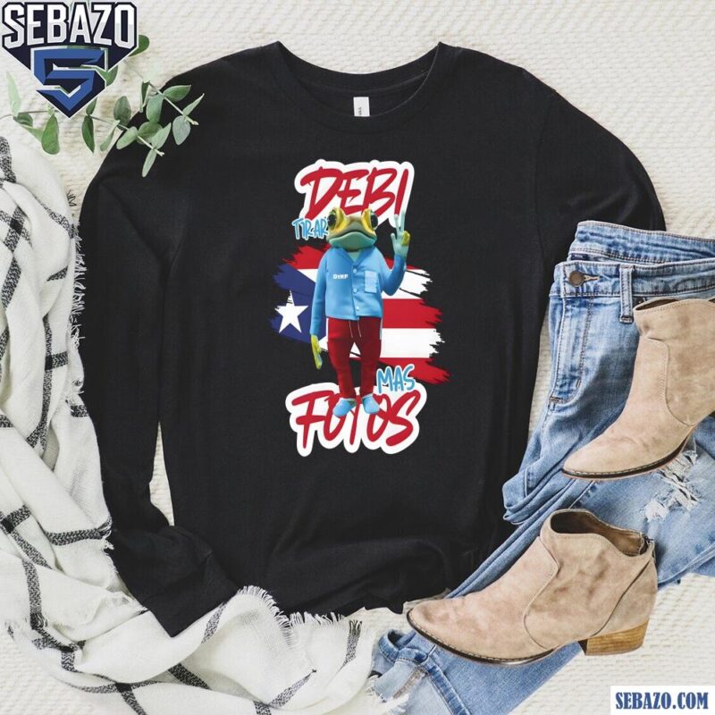 Debi Tirar Mas Fotos Bad Bunny Album Frog Puerto Rico Flag Shirt long sleeved