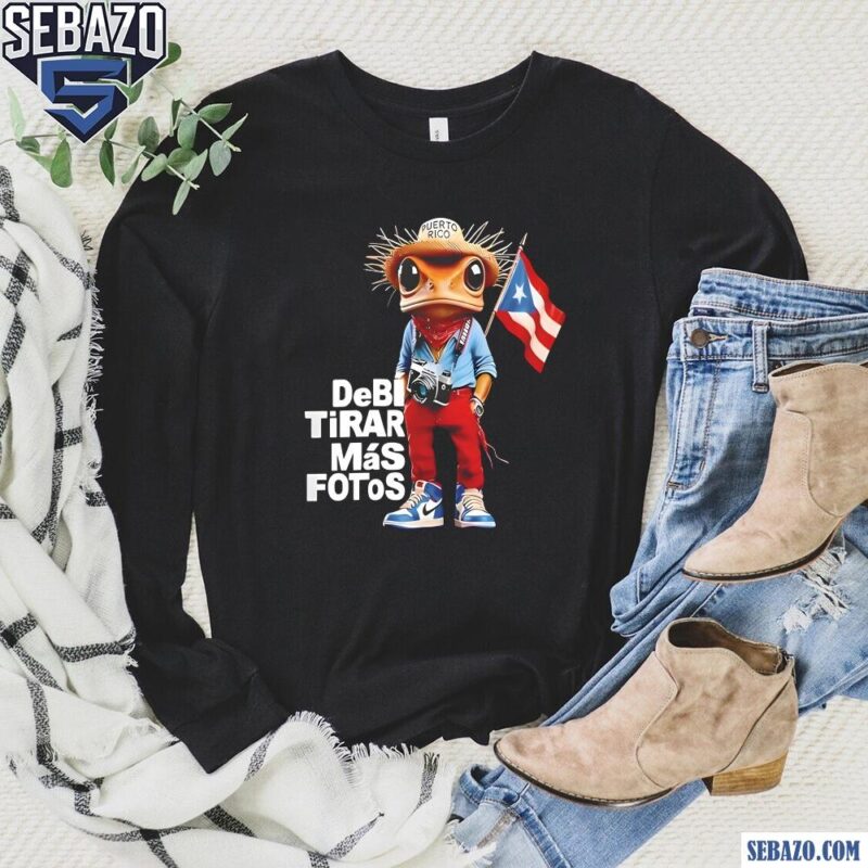 Debi Tirar Mas Fotos Bad Bunny Frog Puerto Rico Flag Shirt long sleeved