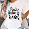 Dr Seuss Peace Love Reading Cat In The Hat Read Book Shirt t-shirt