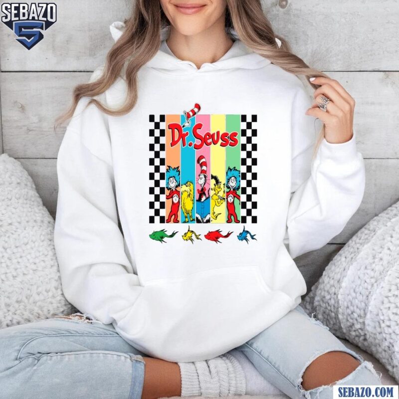 Dr Seuss Read Across America Cartoon Character Checkered Shirt hoodie