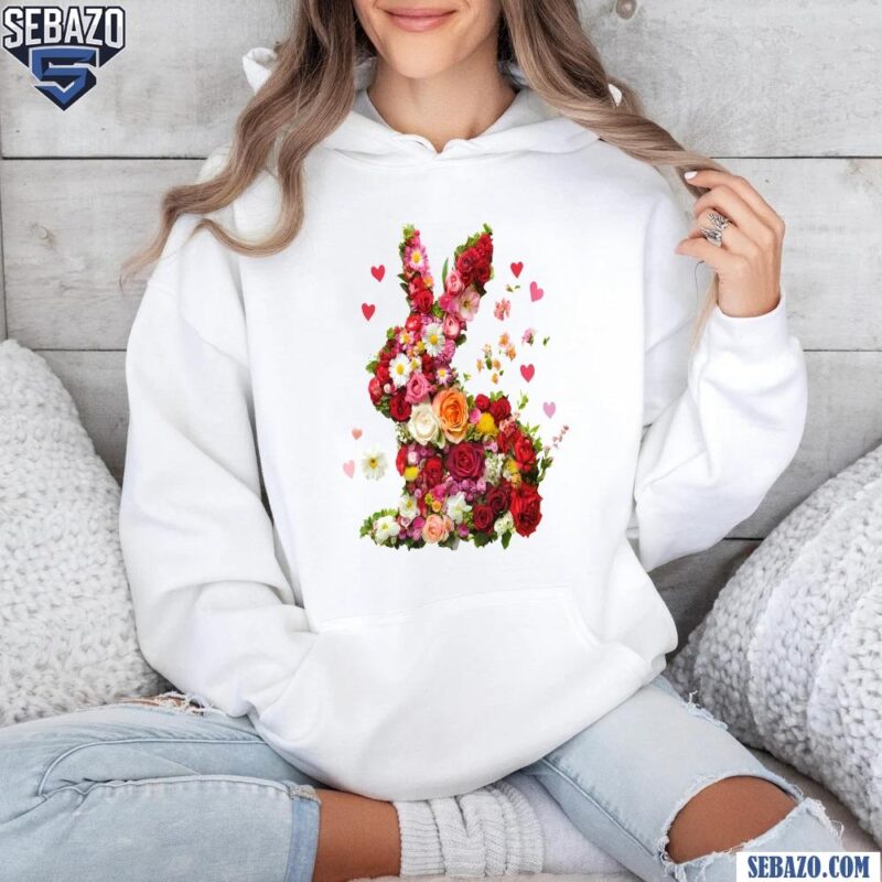 Floral Happy Easter Bunny Shirt hoodie