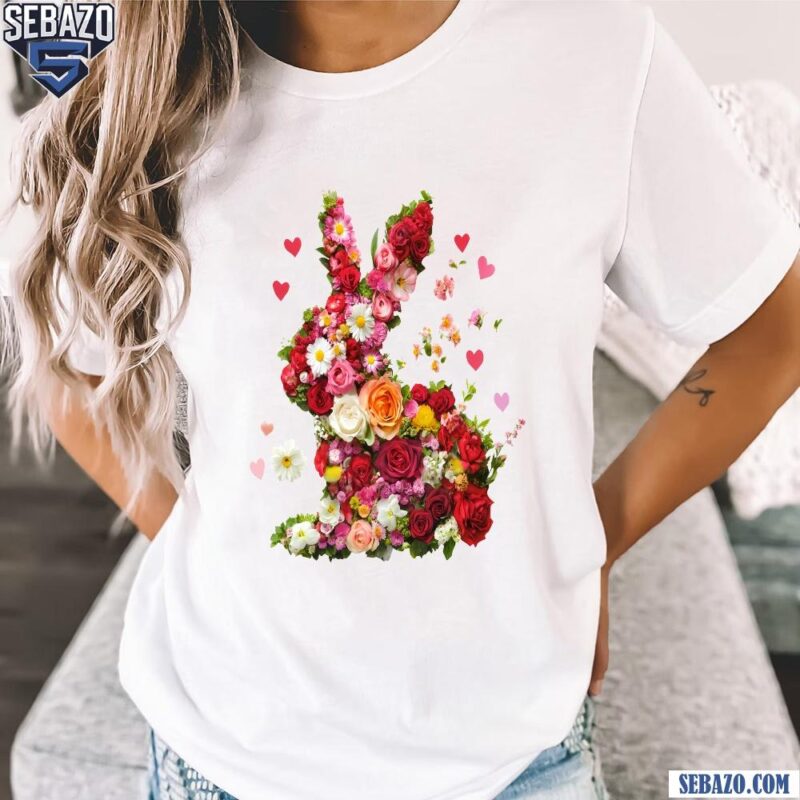 Floral Happy Easter Bunny Shirt t-shirt