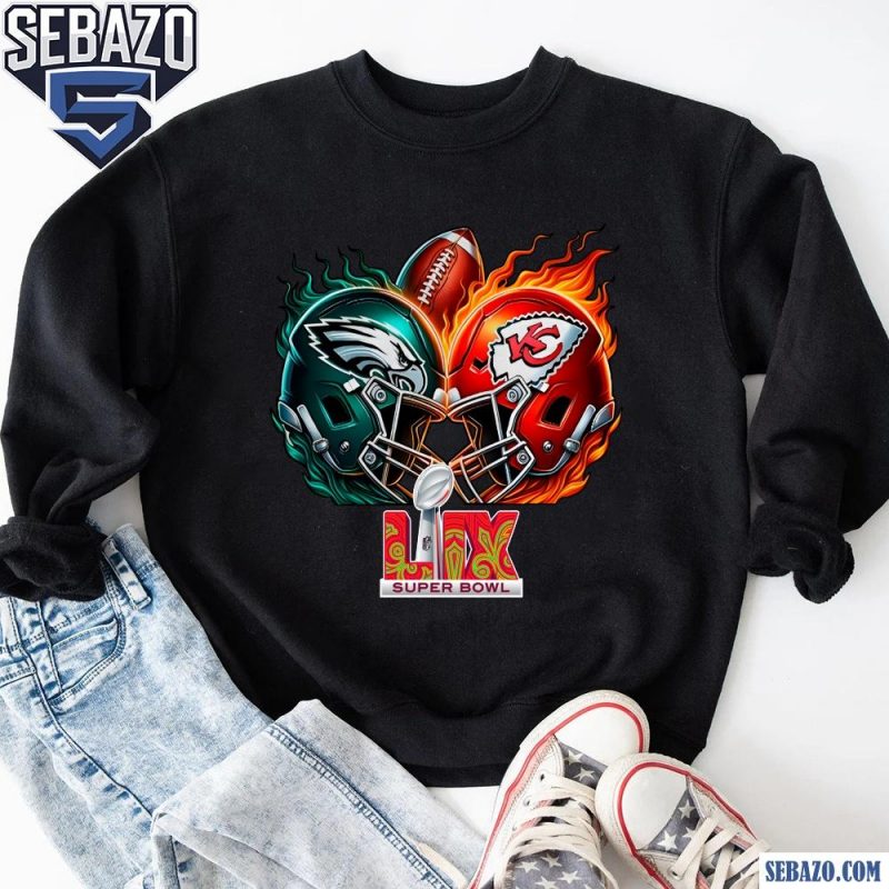 Football Helmet Chiefs Vs Eagles Super Bowl LIX Shirt sweatshirt