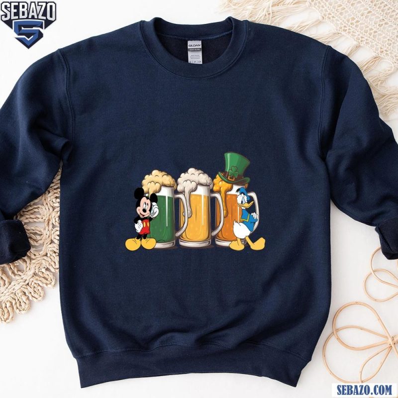 Funny St Patricks Day Mickey And Donald Beer Lover Shirt sweatshirt