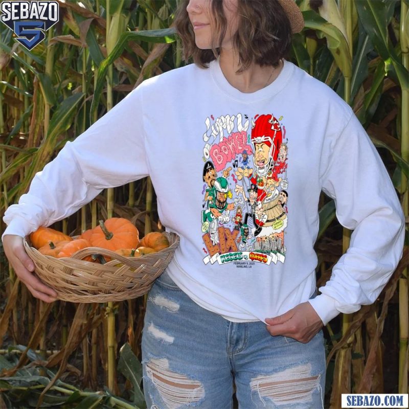 Funny Super Bowel Kegels Vs Queefs Feb 9 2025 Cartoon Shirt long sleeved