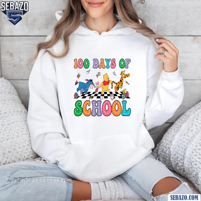 Funny Winnie The Pooh And Friend Happy 100 Days Of School Shirt hoodie