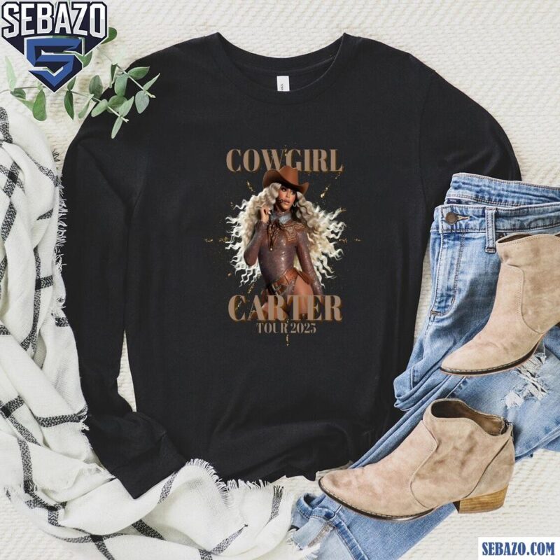 Glitter Cowgirl Cowboy Carter Tour 2025 Beyonce Shirt long sleeved