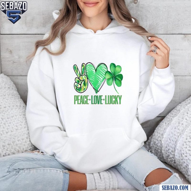 Glitter Peach Love Lucky Shamrock St Patricks Day Shirt hoodie