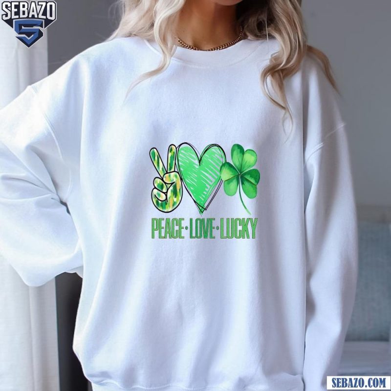 Glitter Peach Love Lucky Shamrock St Patricks Day Shirt sweatshirt