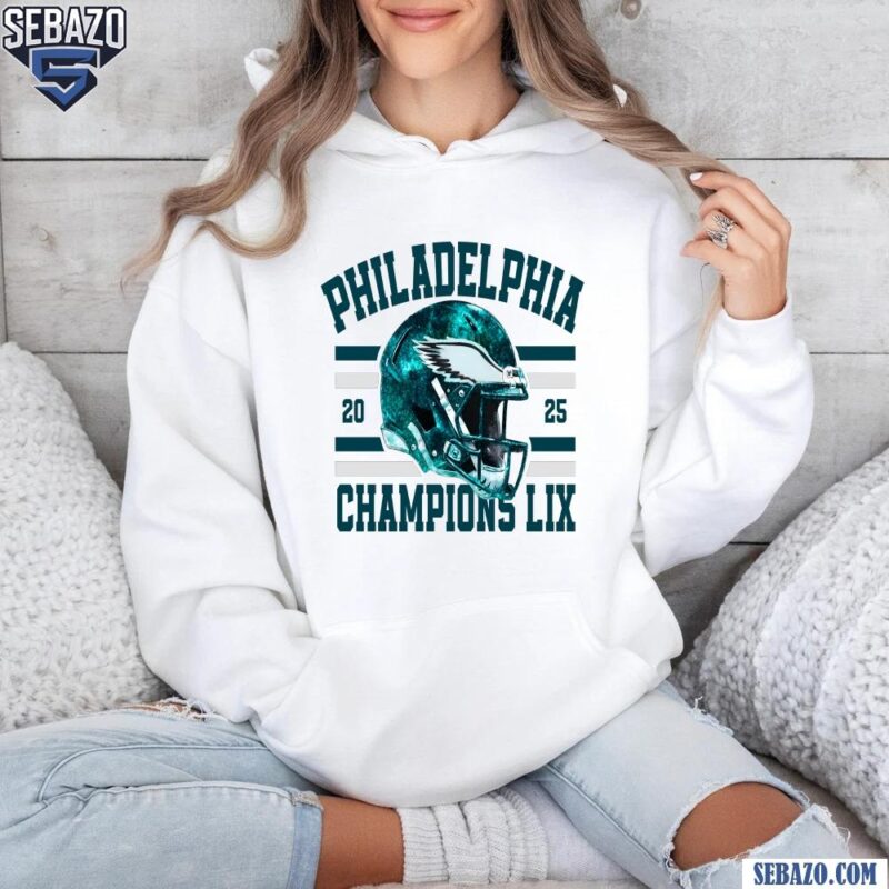 Glitter Philadelphia 2025 Champions LIX Football Helmet Shirt hoodie