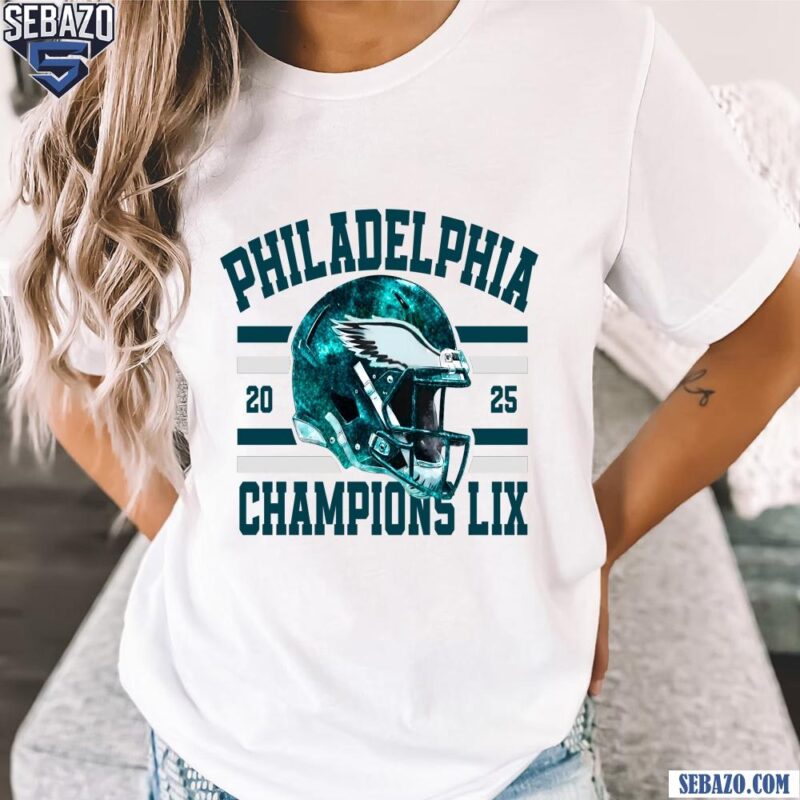 Glitter Philadelphia 2025 Champions LIX Football Helmet Shirt t-shirt