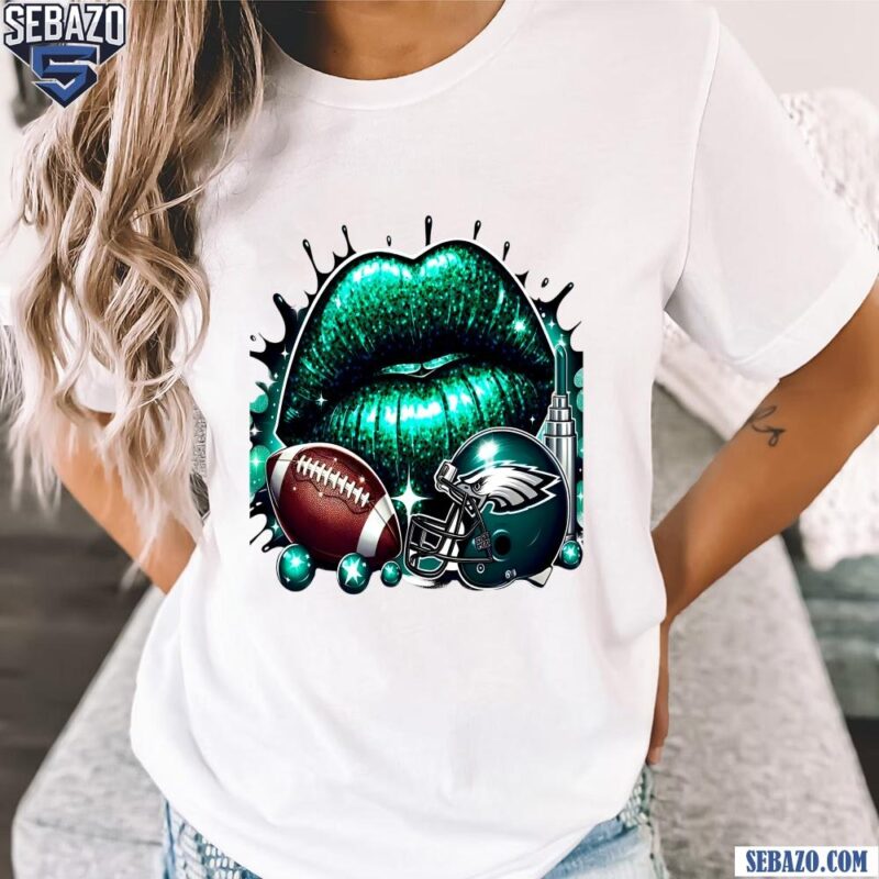 Glitter Philadelphia Eagles Football Lips Helmet Shirt t-shirt