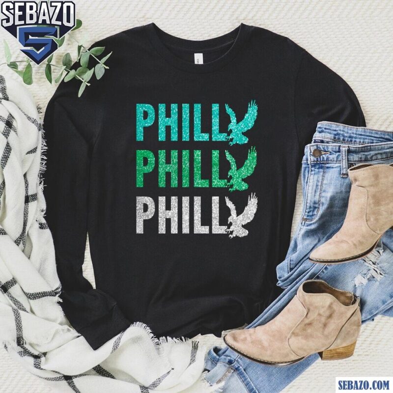 Glitter Philly Eagles Super Bown LIX Philadelphia Eagles Fans Shirt long sleeved