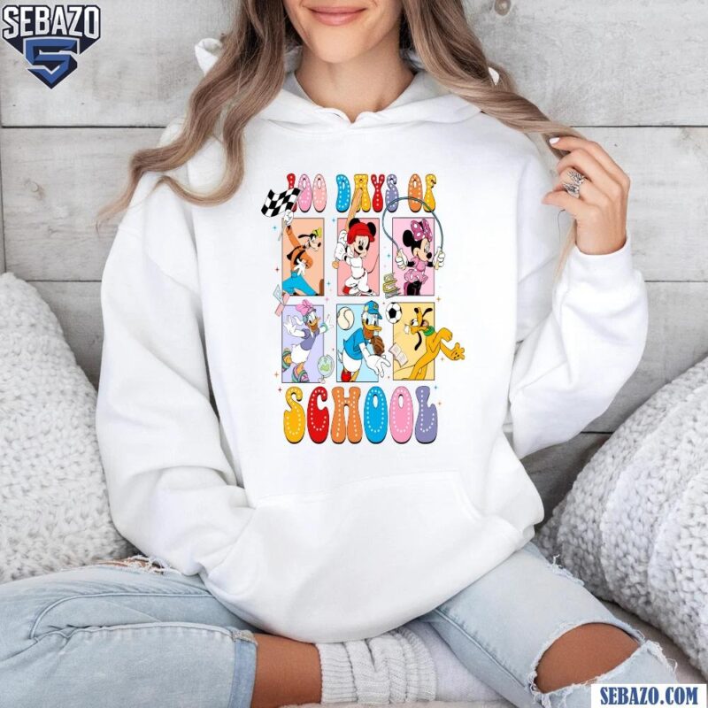 Groovy 100 Days Of School Cute Disney Character Shirt hoodie