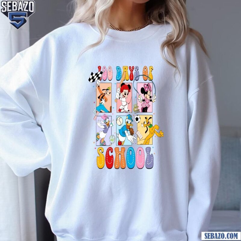 Groovy 100 Days Of School Cute Disney Character Shirt sweatshirt