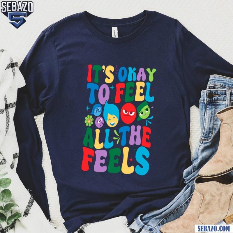 Groovy Its Okay To Feel All The Feels Autism Disney Inside Out Shirt long sleeved