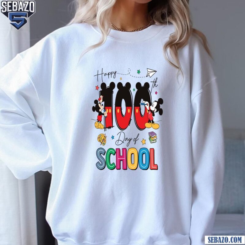 Happy 100 Days Of School Disney Mickey Mouse Shirt sweatshirt