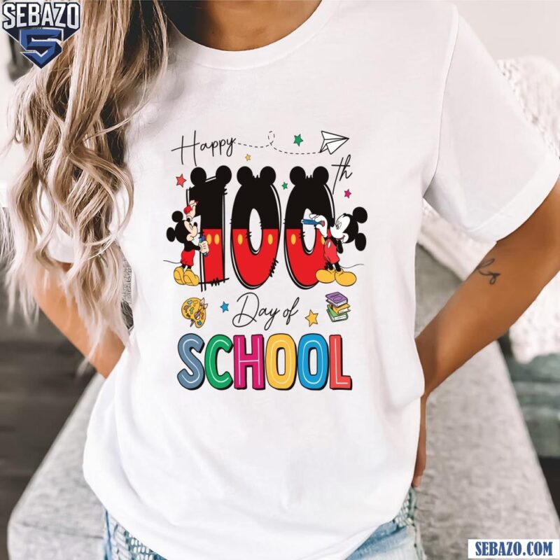 Happy 100 Days Of School Disney Mickey Mouse Shirt t-shirt