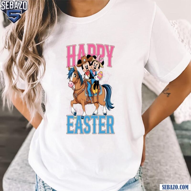 Happy Easter Day Disney Couple Western Easter Cowboys Shirt t-shirt