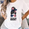 I Dont Really Care Margaret American Flag Messy Bun Shirt t-shirt